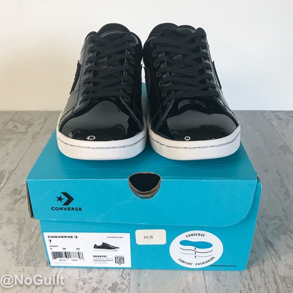 Converse All Court OX Black Patent Leather Sneaker - Picture 8 of 8